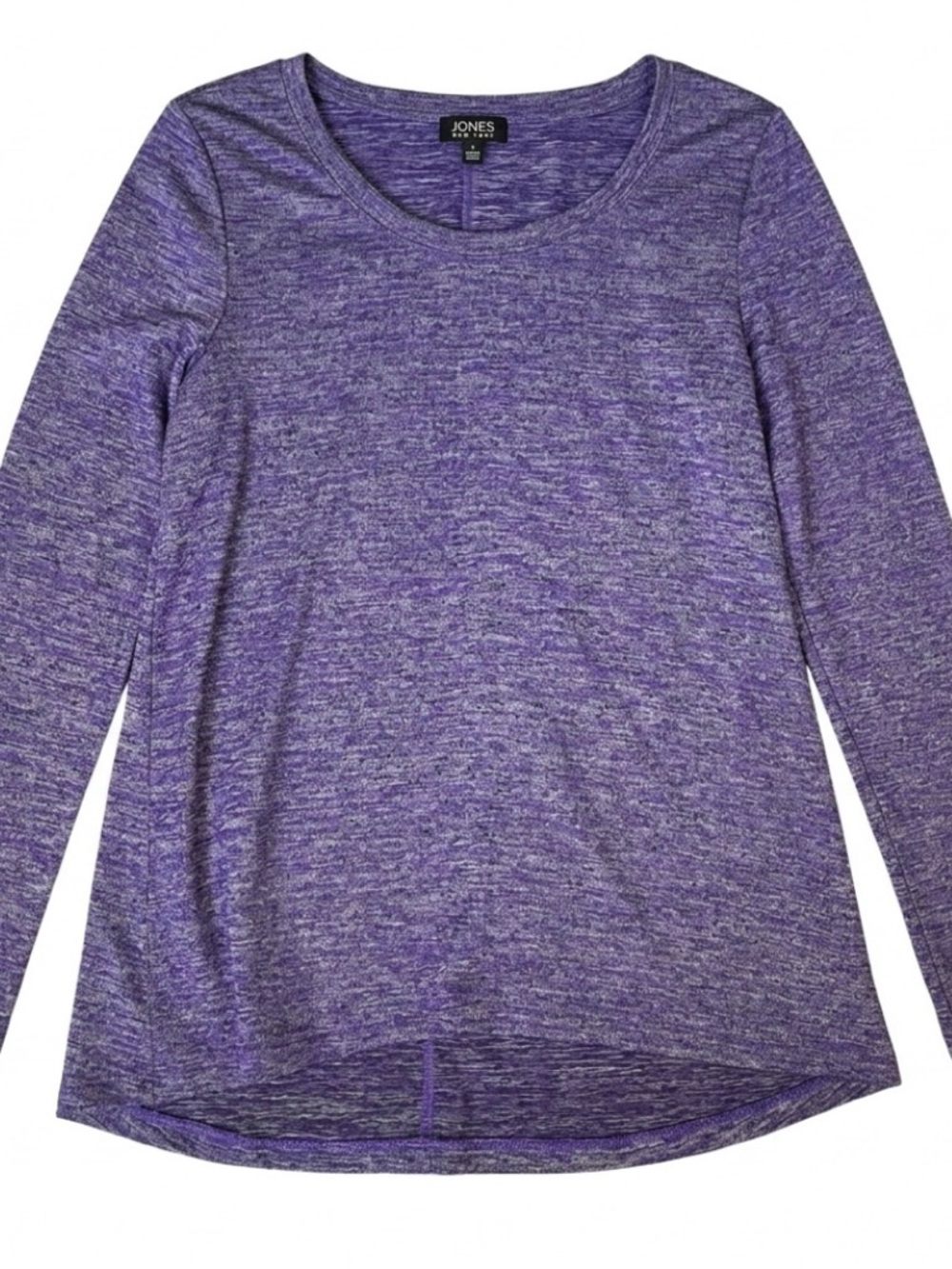 Jones New York Purple Heathered Long Sleeve Scoop Neck Top Casual Lightweight